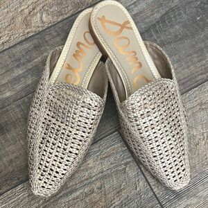 Sam Edelman Metallic Woven Mules
